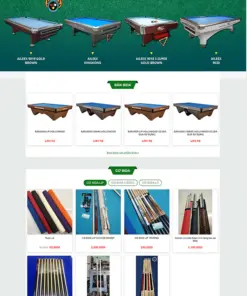 Mẫu website bán hàng phụ kiện Bida rất chuyên nghiệp
