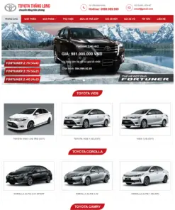 Theme WordPress cửa hàng bán xe oto toyota